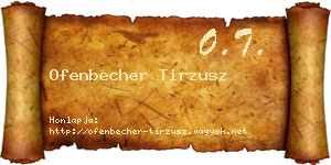 Ofenbecher Tirzusz névjegykártya